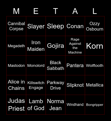 Soundgrowler Metal Loteria Bingo Card