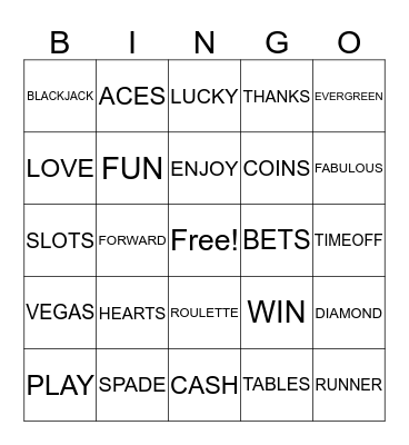 Casino Bingo Card