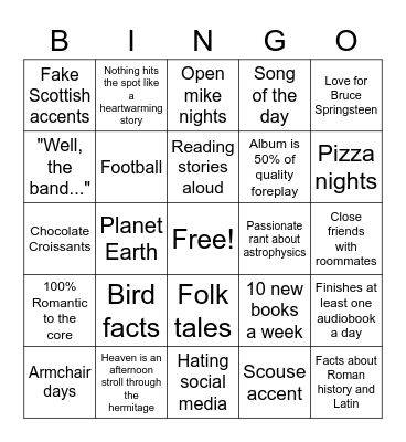 Joe Bingo Card