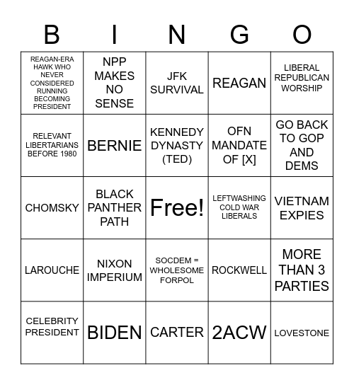 TNO USA COMMUNITY SUGGESTION BINGO Card