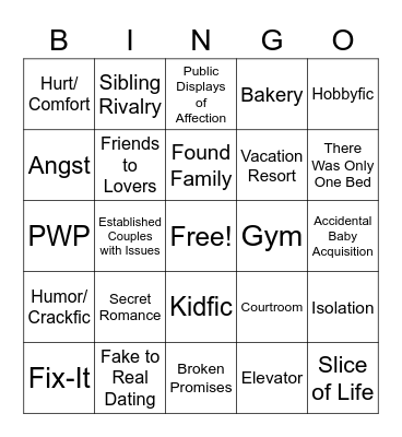 July Inkstained Fingers Bingo Card