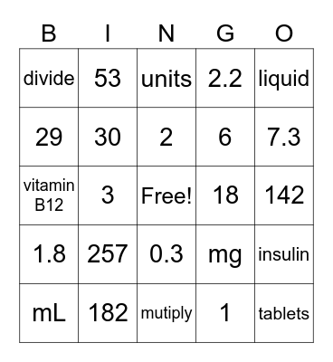 SHPTS Medical Assistant Bingo Card