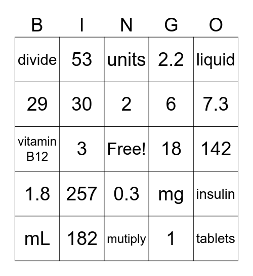 SHPTS Medical Assistant Bingo Card