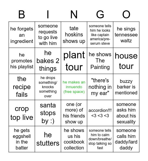 dylan's live BINGO Card