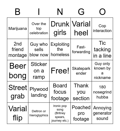 Local vid bingo Card