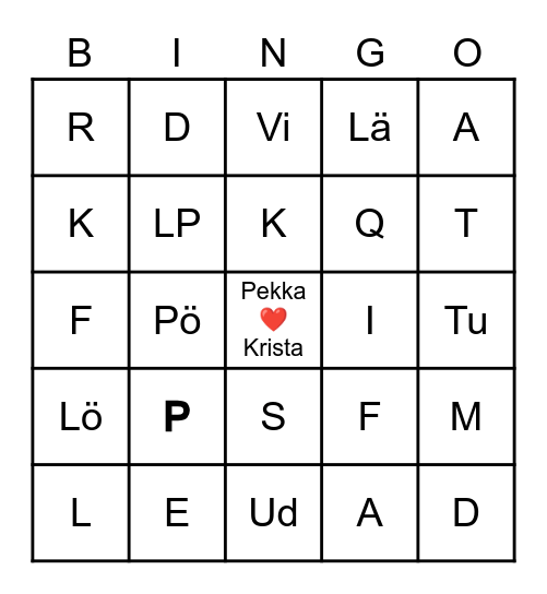 Hää- Bingo Card