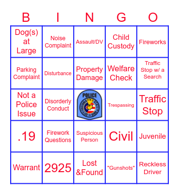 4th of July Dispatcher Edition Bingo Card