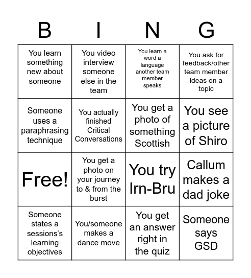 RnD Discovery EMEA Burst Bingo Card