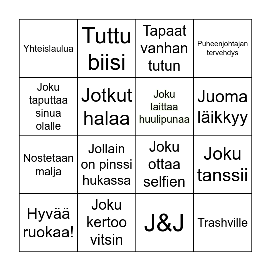 Ammattiosasto 027 90v Bingo Card