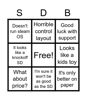 Steamdeck Bingo Card