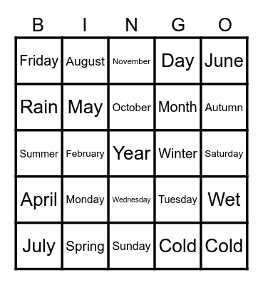 E1 Maths Bingo Card