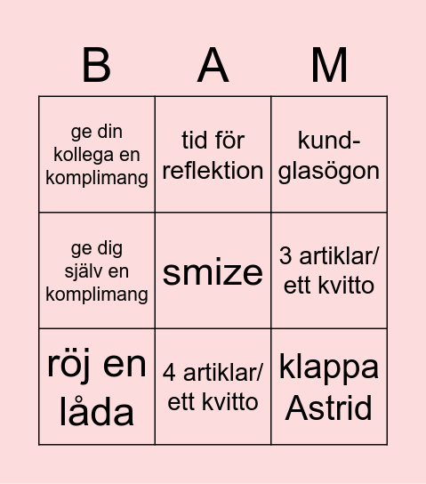 Svenssons Toppenbingo Card