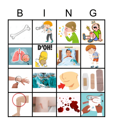 Health and Illness Bingo Card