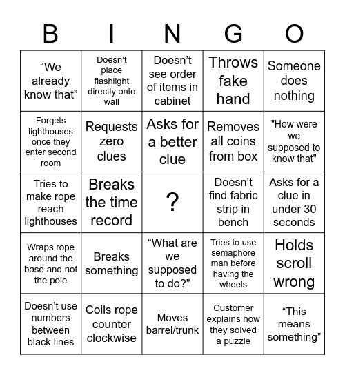 Constellation Bingo Card