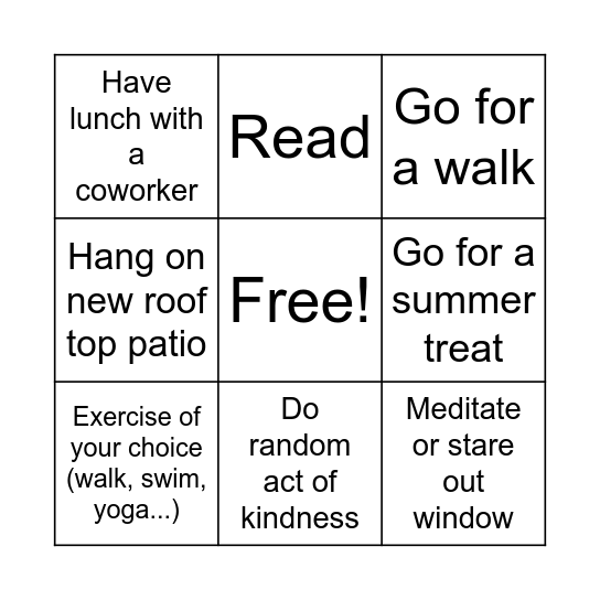 D/C Summer of Fun Bingo Card