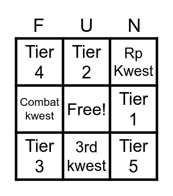 Summer Festival Event Bingo Card