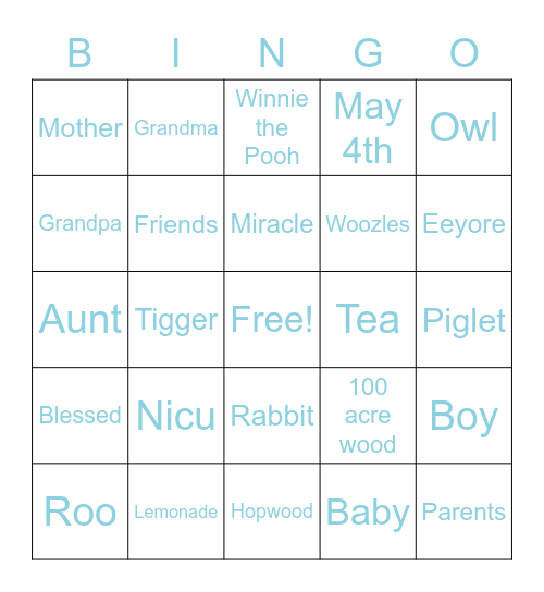 Sip ‘n See Bingo Card