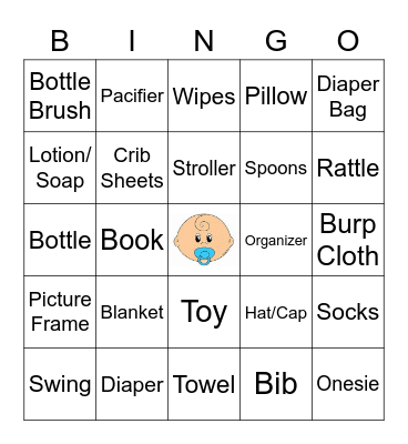 B A B Y BINGO Card
