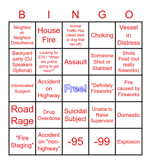 July 4th Bingo - Fire Edition Bingo Card