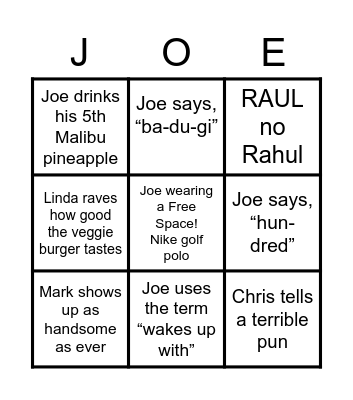 JoeNL July 4th Box Social Bingo Card