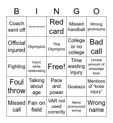 2022 Concacaf W Championship Bingo Card