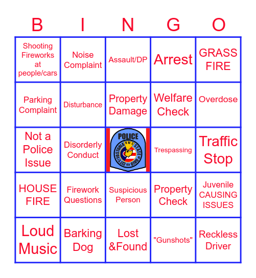 4th of July Dispatcher Edition Bingo Card