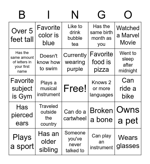 classroom games like bingo