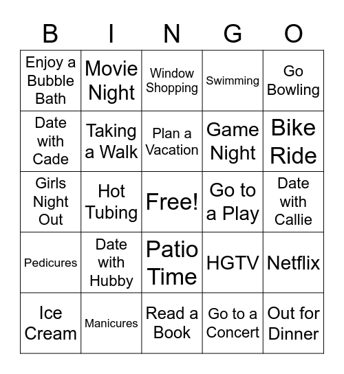 Bingo for You! Bingo Card