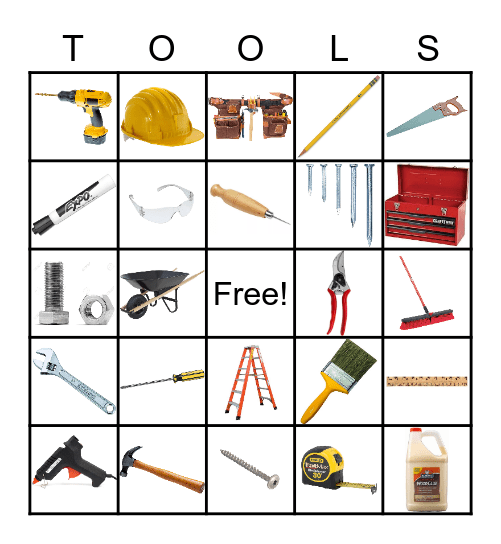 Tools Bingo Card