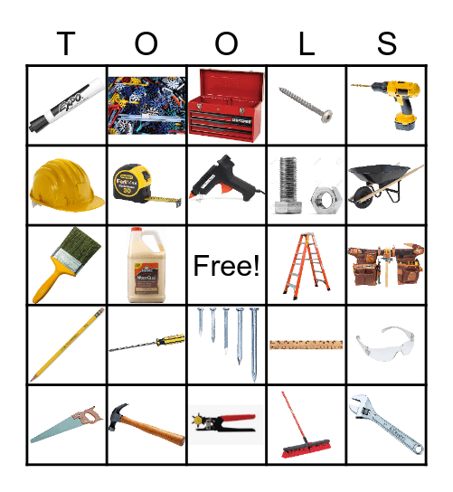 Tools Bingo Card