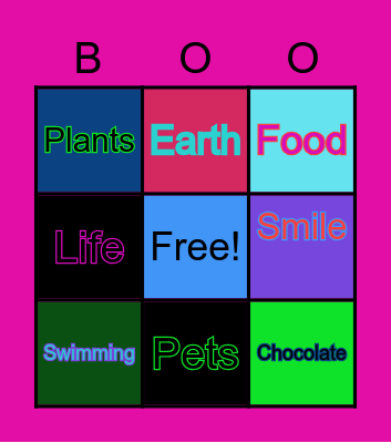 Boo's life  Bingo Card