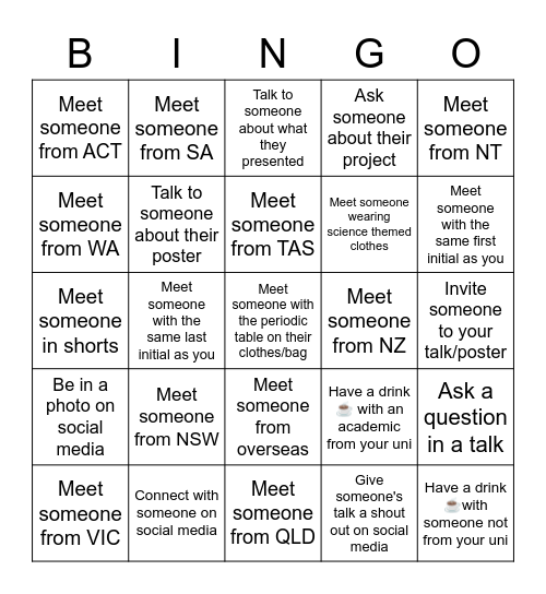 RACI 2022 (Updated) Bingo Card