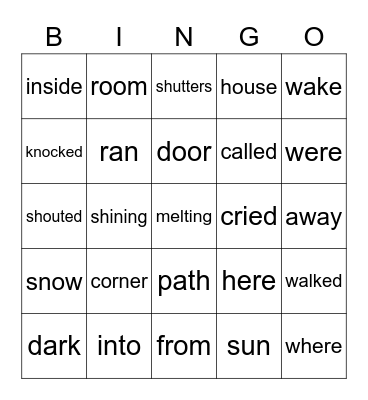Frog and Toad Spring Bingo Card
