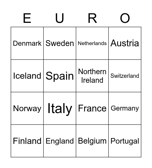 EURO 2022 Women's Coaches Bingo Card