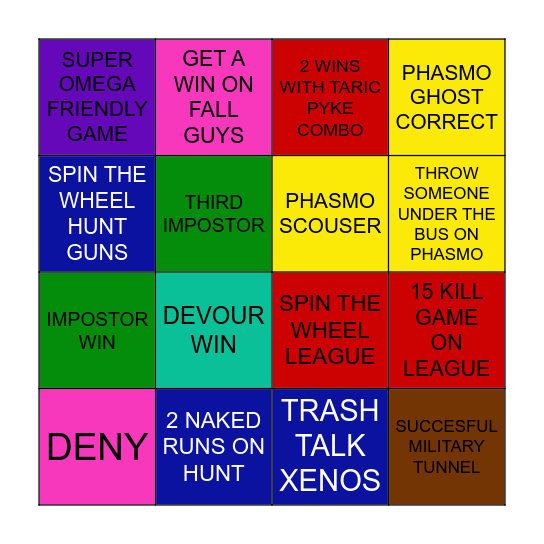 24 HOUR STREAM CHALLENGE Bingo Card