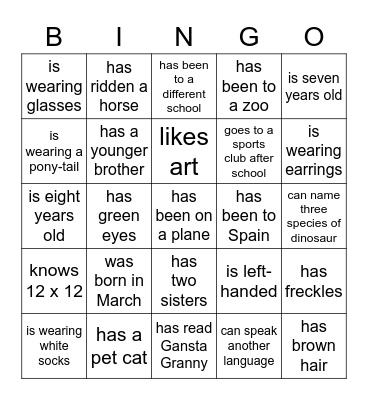 Find someone who... Bingo Card