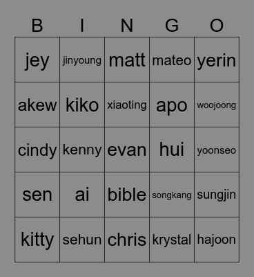 songkang4do Bingo Card