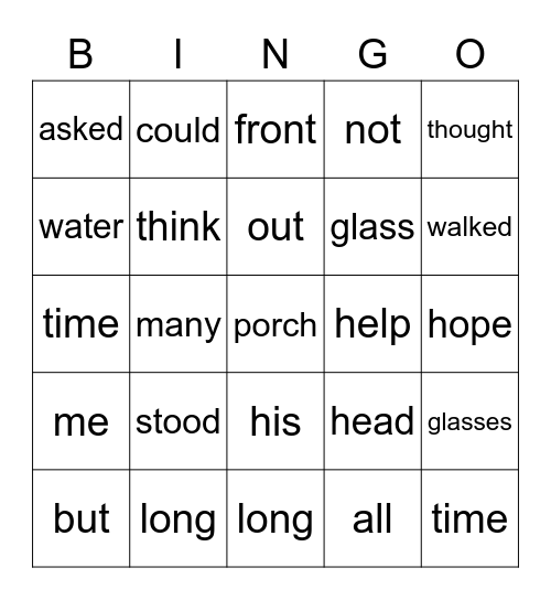 Frog and Toad The Story 2 Bingo Card