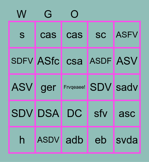 Untitled BingvASQo Bingo Card