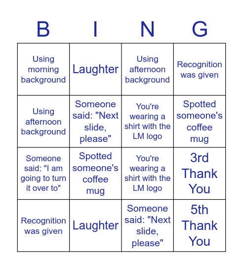 2Q All Hands Bingo Card