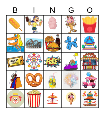 Amusement Park Bingo Card