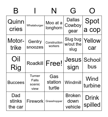 Home Again Bingo Card