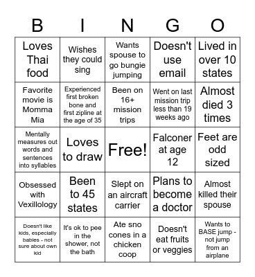 2022 Mexico Mission Team Bingo Card