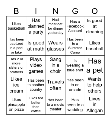 Icebreakers Bingo Card