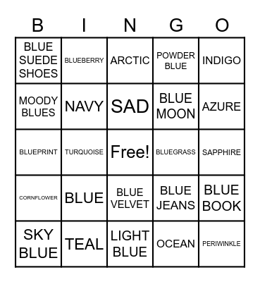BLUE BINGO Card