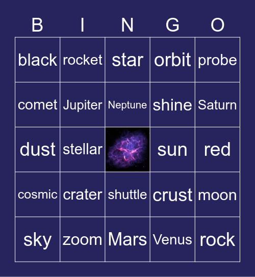 Space Bingo Card