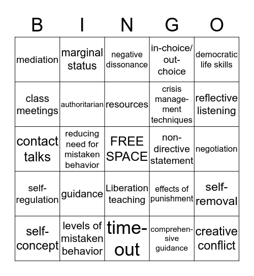 Gartrell BINGO Card