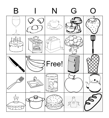 Kitchen bingo Card