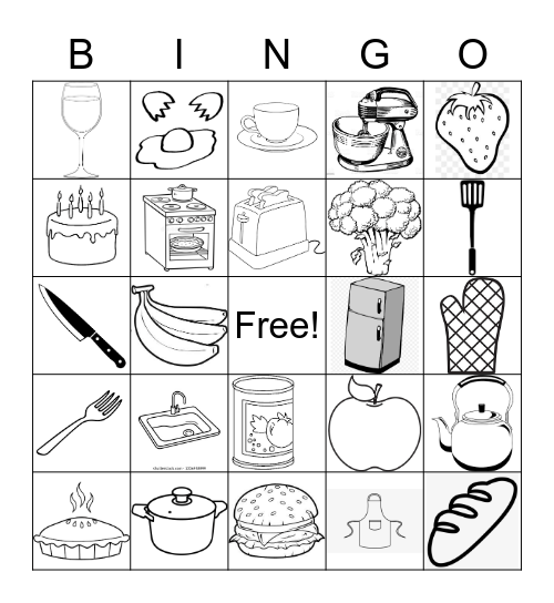 Kitchen bingo Card