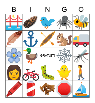 Bingo Nature Bingo Card